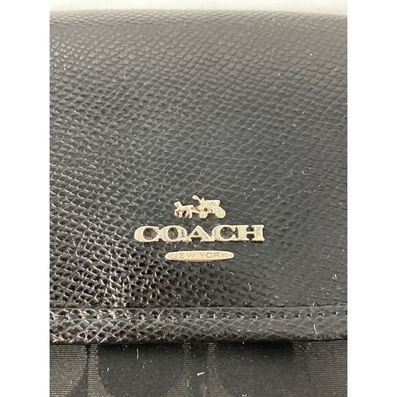 COACH 33475 BLACK NYLON SIGNATURE PRINT WOMENS SHOULDER BAG - Picture 13 of 16